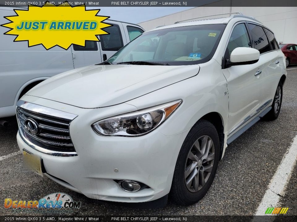 2015 Infiniti QX60 3.5 AWD Majestic White / Wheat Photo #1