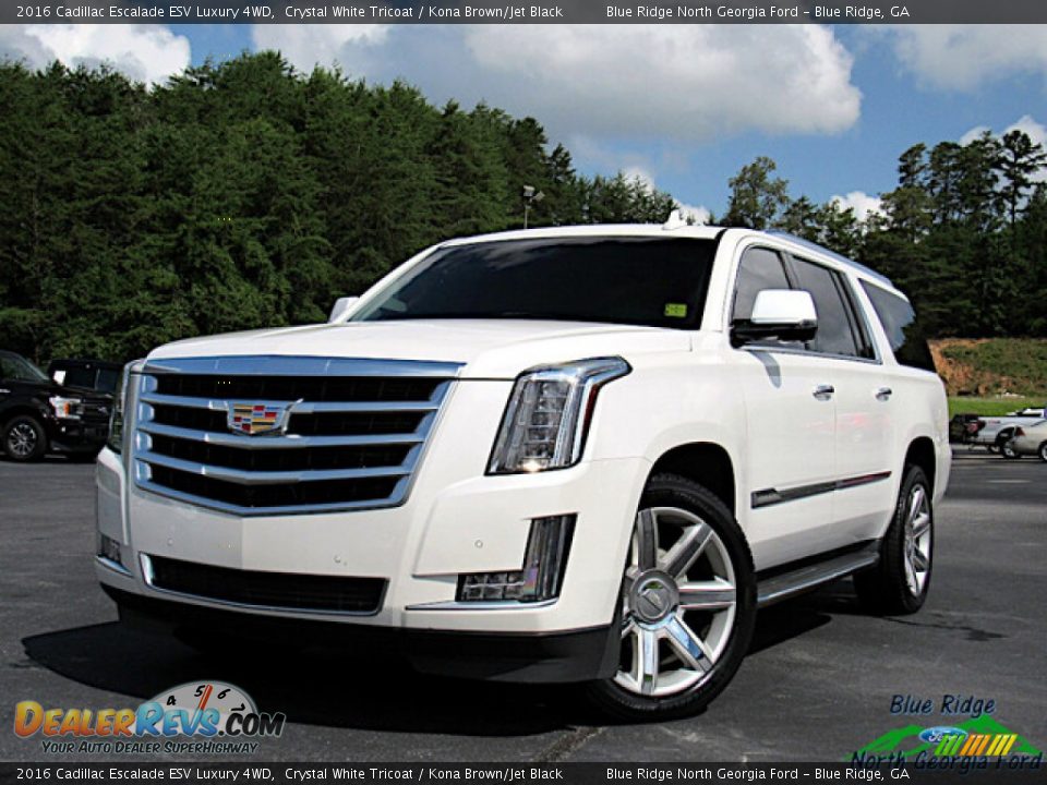 2016 Cadillac Escalade ESV Luxury 4WD Crystal White Tricoat / Kona Brown/Jet Black Photo #1