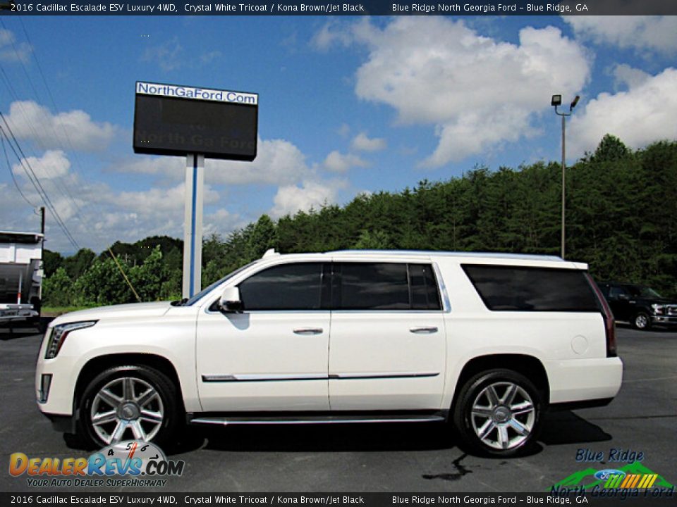 2016 Cadillac Escalade ESV Luxury 4WD Crystal White Tricoat / Kona Brown/Jet Black Photo #2