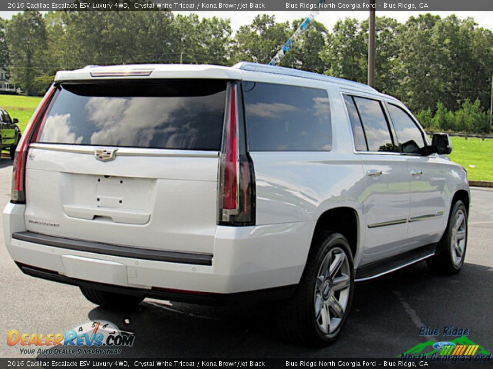 2016 Cadillac Escalade ESV Luxury 4WD Crystal White Tricoat / Kona Brown/Jet Black Photo #5