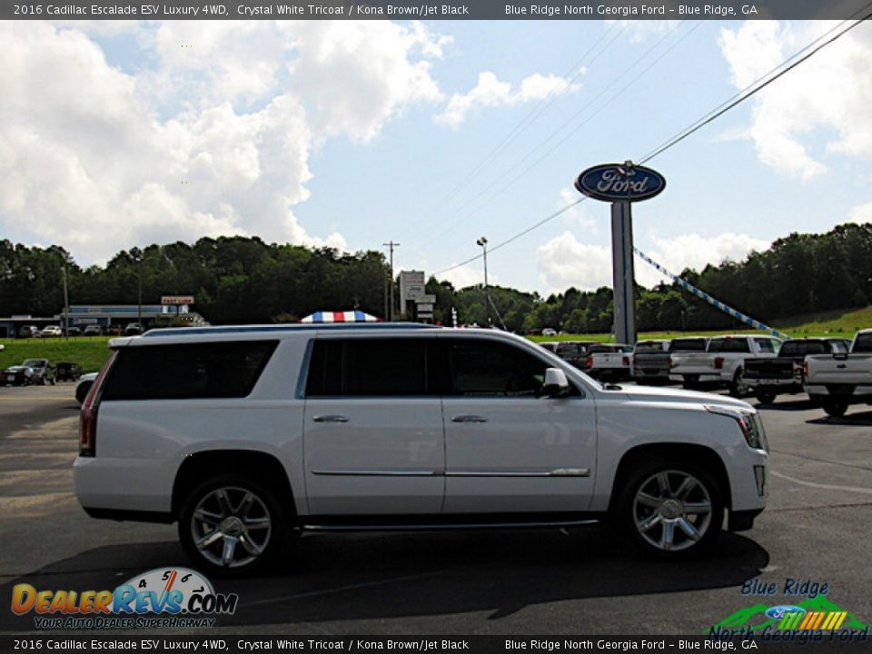 2016 Cadillac Escalade ESV Luxury 4WD Crystal White Tricoat / Kona Brown/Jet Black Photo #6