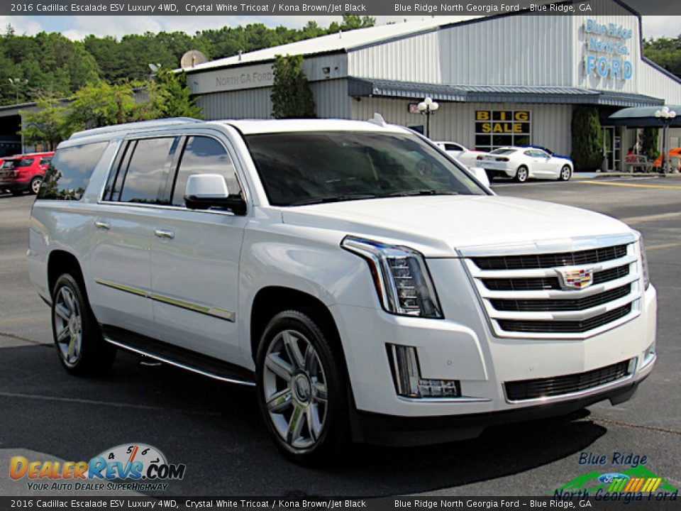 2016 Cadillac Escalade ESV Luxury 4WD Crystal White Tricoat / Kona Brown/Jet Black Photo #7