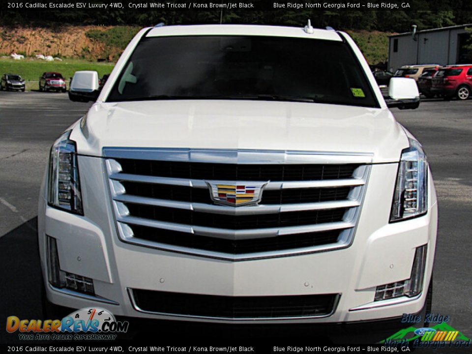 2016 Cadillac Escalade ESV Luxury 4WD Crystal White Tricoat / Kona Brown/Jet Black Photo #8