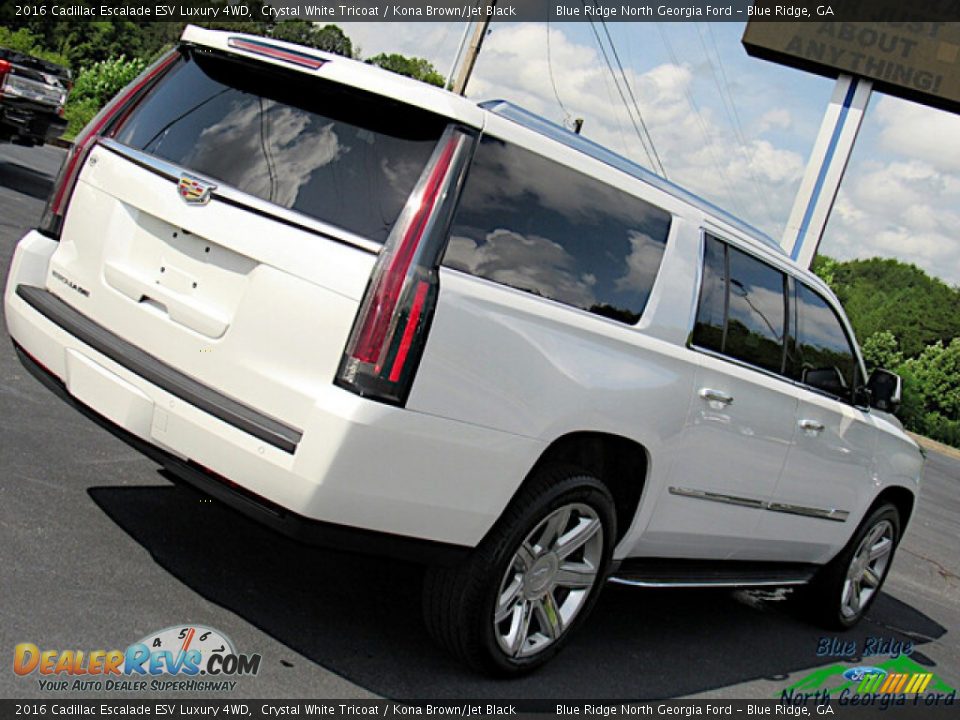 2016 Cadillac Escalade ESV Luxury 4WD Crystal White Tricoat / Kona Brown/Jet Black Photo #30