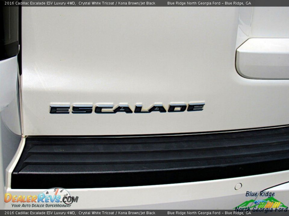 2016 Cadillac Escalade ESV Luxury 4WD Crystal White Tricoat / Kona Brown/Jet Black Photo #32