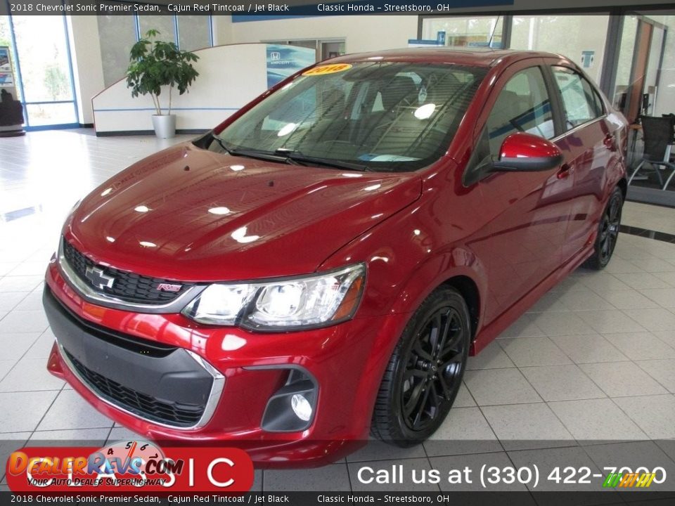 2018 Chevrolet Sonic Premier Sedan Cajun Red Tintcoat / Jet Black Photo #1