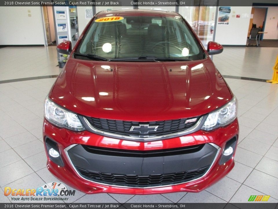 2018 Chevrolet Sonic Premier Sedan Cajun Red Tintcoat / Jet Black Photo #2