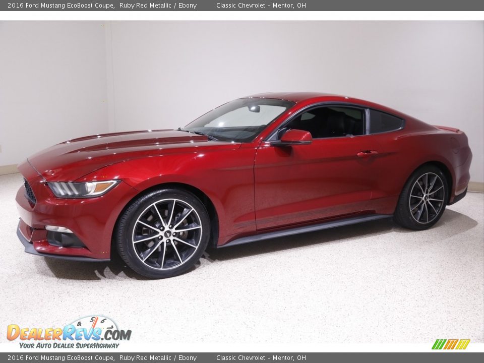2016 Ford Mustang EcoBoost Coupe Ruby Red Metallic / Ebony Photo #3
