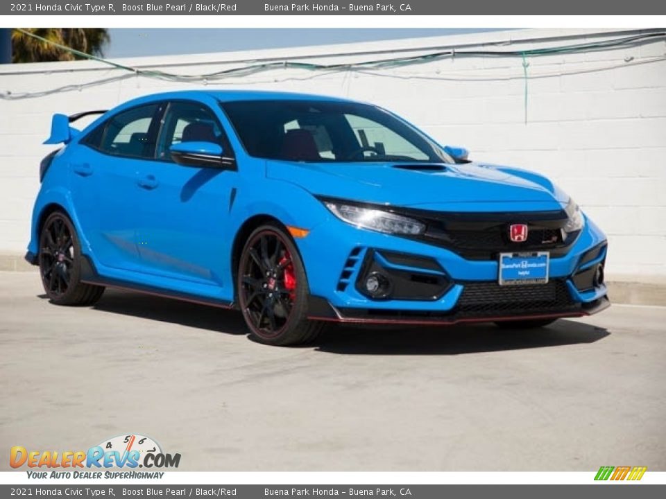 2021 Honda Civic Type R Boost Blue Pearl / Black/Red Photo #1