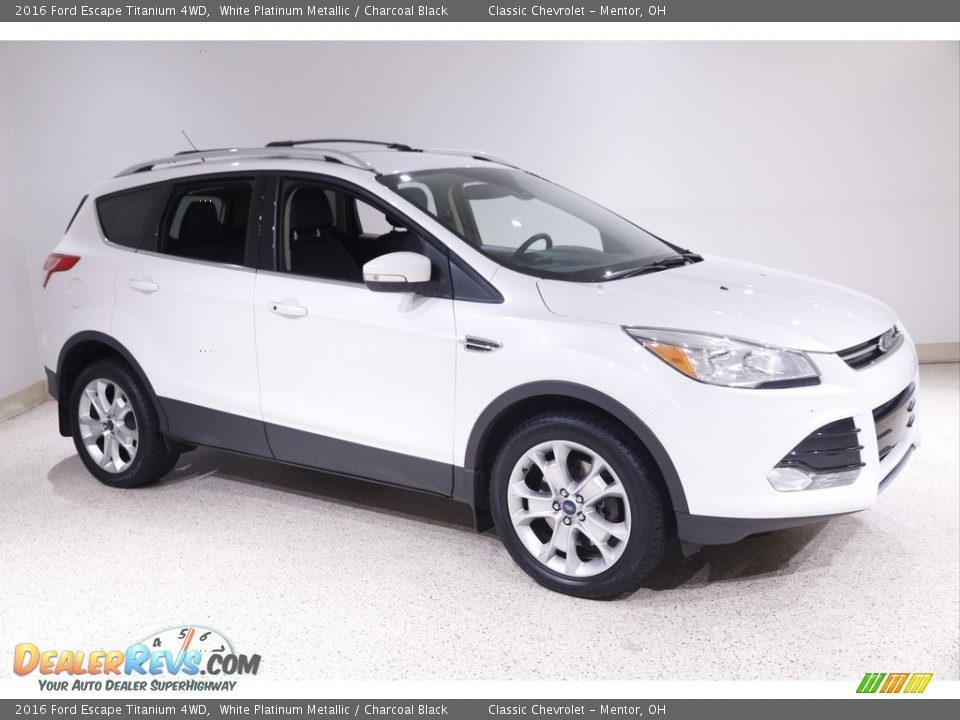 2016 Ford Escape Titanium 4WD White Platinum Metallic / Charcoal Black Photo #1