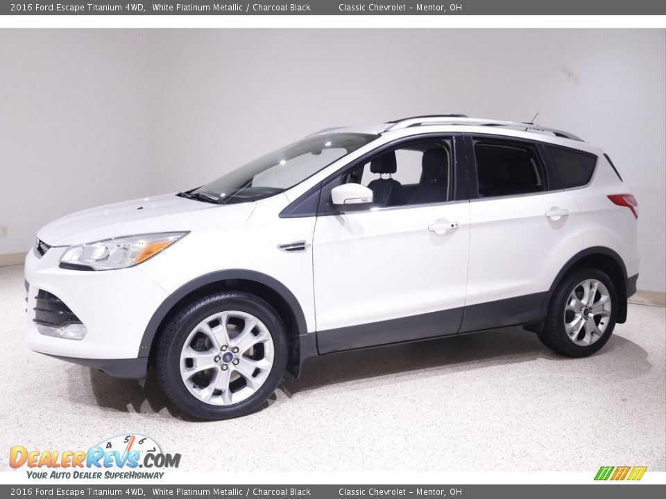 2016 Ford Escape Titanium 4WD White Platinum Metallic / Charcoal Black Photo #3