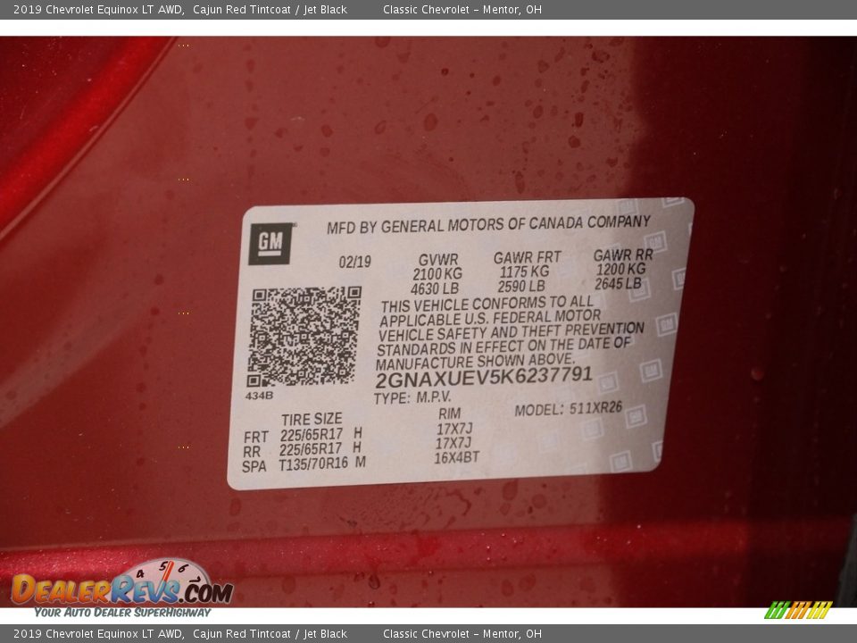 2019 Chevrolet Equinox LT AWD Cajun Red Tintcoat / Jet Black Photo #18