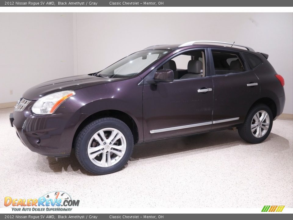 2012 Nissan Rogue SV AWD Black Amethyst / Gray Photo #3