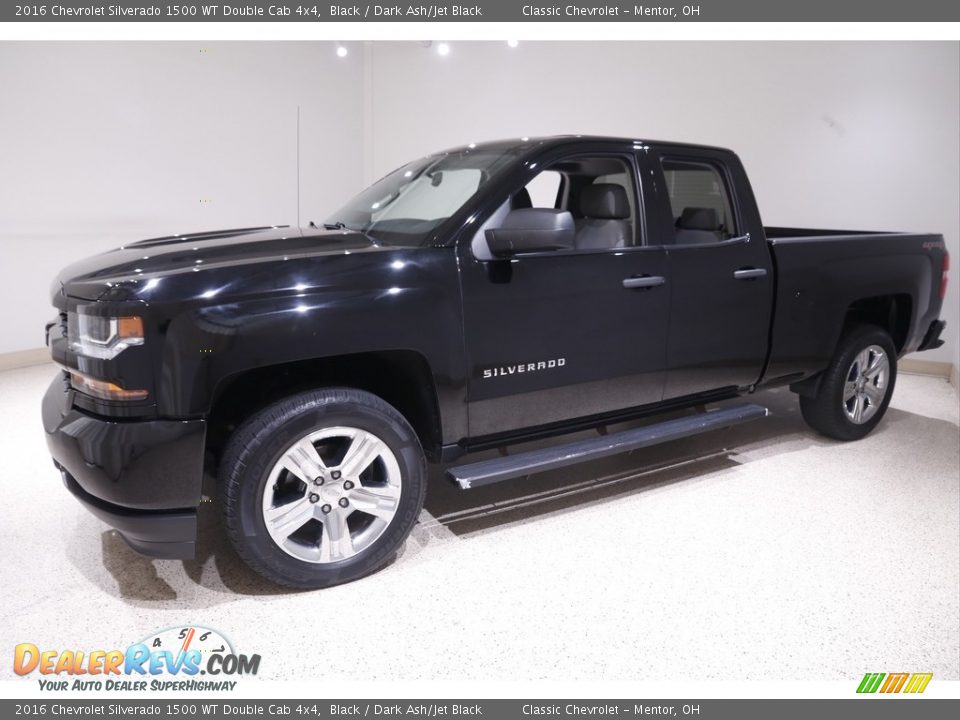 Black 2016 Chevrolet Silverado 1500 WT Double Cab 4x4 Photo #3