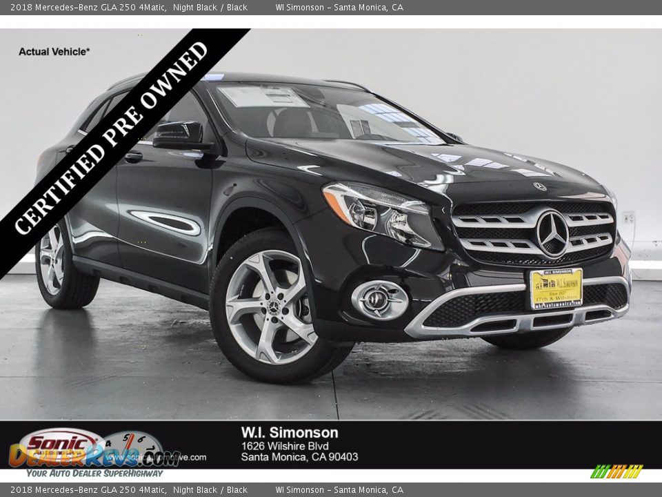 2018 Mercedes-Benz GLA 250 4Matic Night Black / Black Photo #1