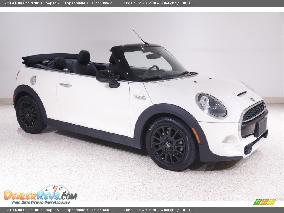 2019 Mini Convertible Cooper S Pepper White / Carbon Black Photo #1