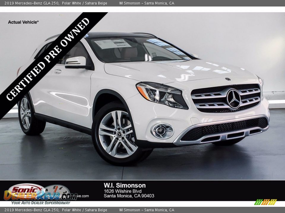 2019 Mercedes-Benz GLA 250 Polar White / Sahara Beige Photo #1