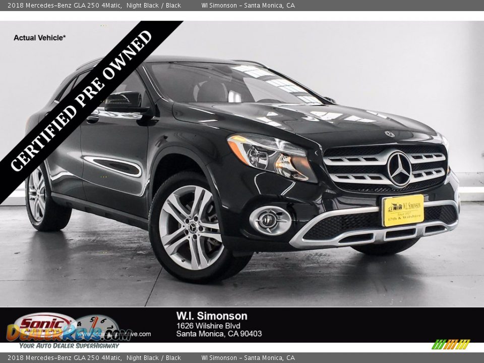 2018 Mercedes-Benz GLA 250 4Matic Night Black / Black Photo #1