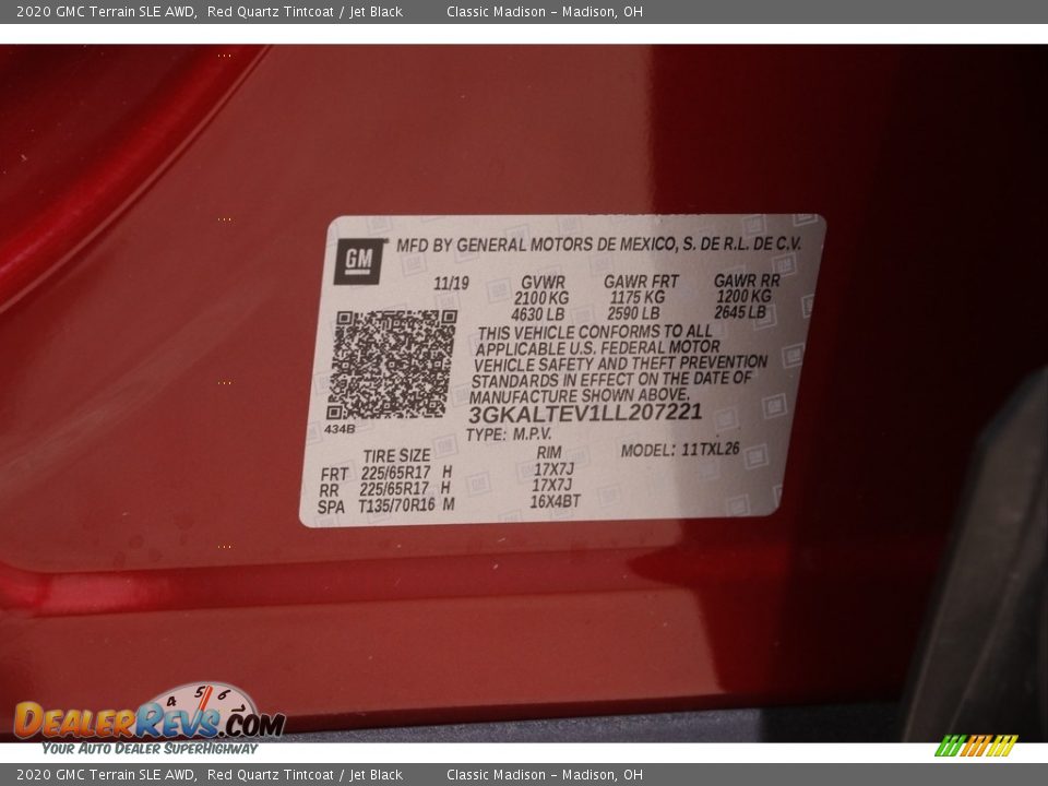 2020 GMC Terrain SLE AWD Red Quartz Tintcoat / Jet Black Photo #18
