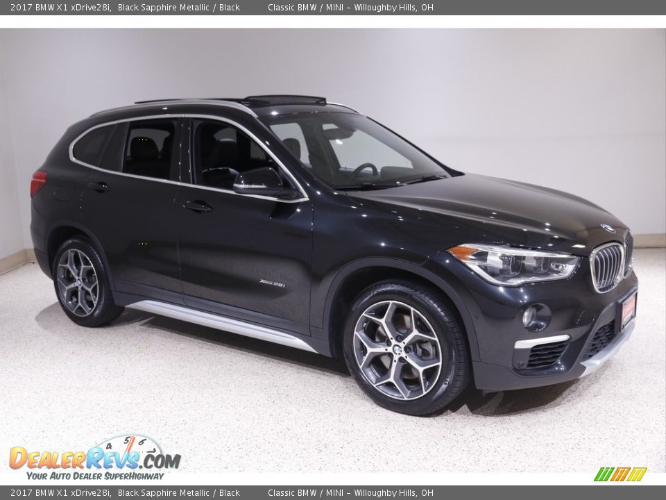 2017 BMW X1 xDrive28i Black Sapphire Metallic / Black Photo #1