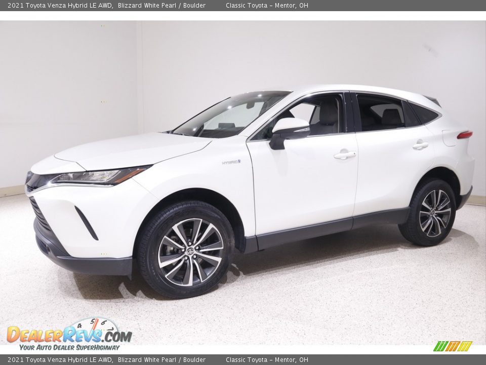 2021 Toyota Venza Hybrid LE AWD Blizzard White Pearl / Boulder Photo #3