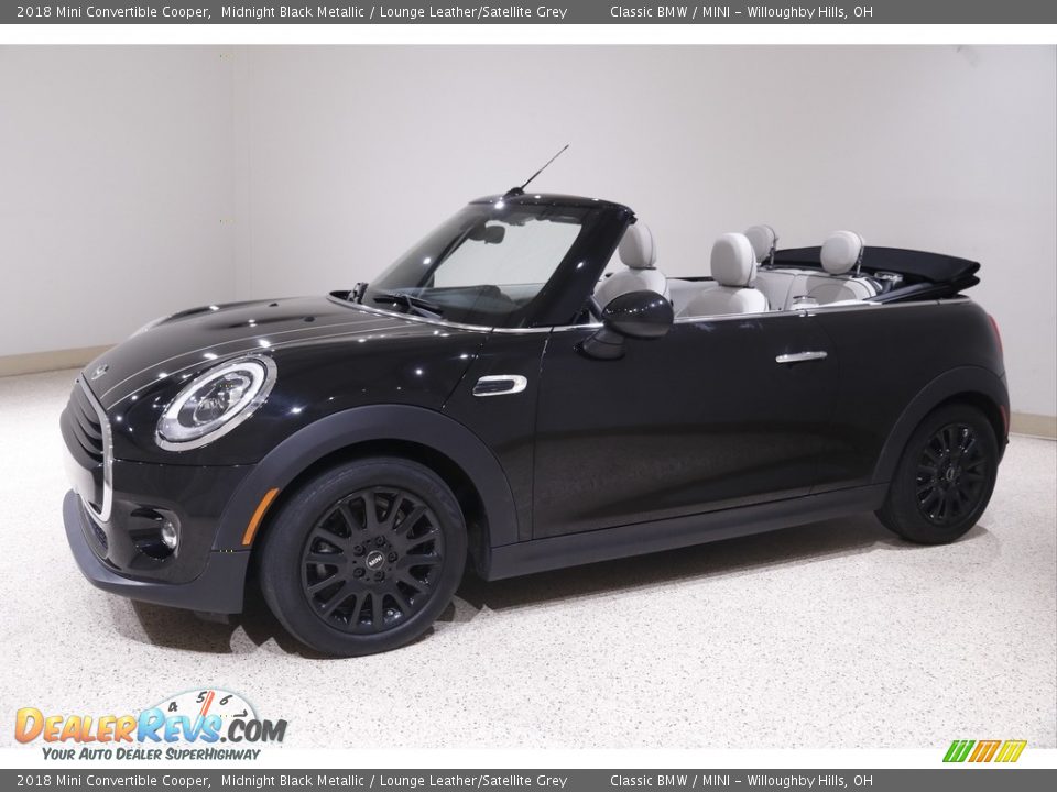 2018 Mini Convertible Cooper Midnight Black Metallic / Lounge Leather/Satellite Grey Photo #4