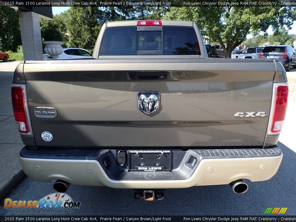 2015 Ram 1500 Laramie Long Horn Crew Cab 4x4 Prairie Pearl / Canyon Brown/Light Frost Photo #3