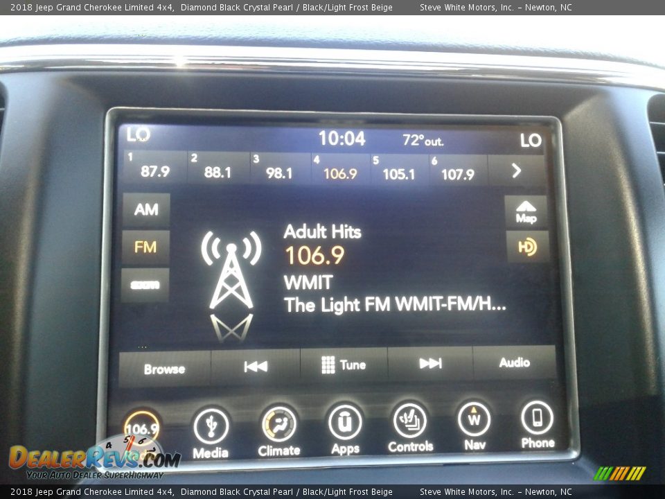 2018 Jeep Grand Cherokee Limited 4x4 Diamond Black Crystal Pearl / Black/Light Frost Beige Photo #24