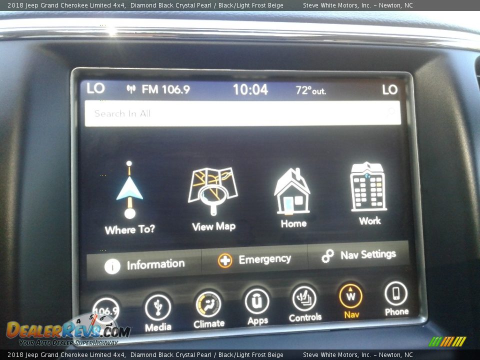 2018 Jeep Grand Cherokee Limited 4x4 Diamond Black Crystal Pearl / Black/Light Frost Beige Photo #25