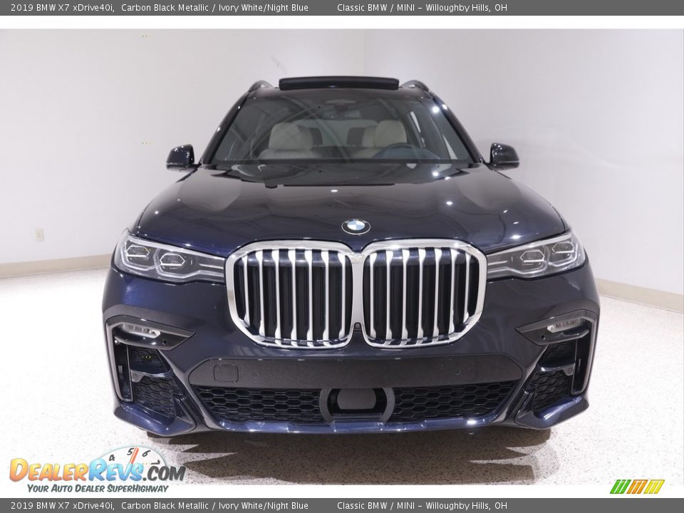 2019 BMW X7 xDrive40i Carbon Black Metallic / Ivory White/Night Blue Photo #2