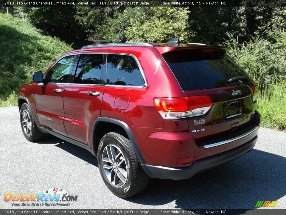 2018 Jeep Grand Cherokee Limited 4x4 Velvet Red Pearl / Black/Light Frost Beige Photo #8