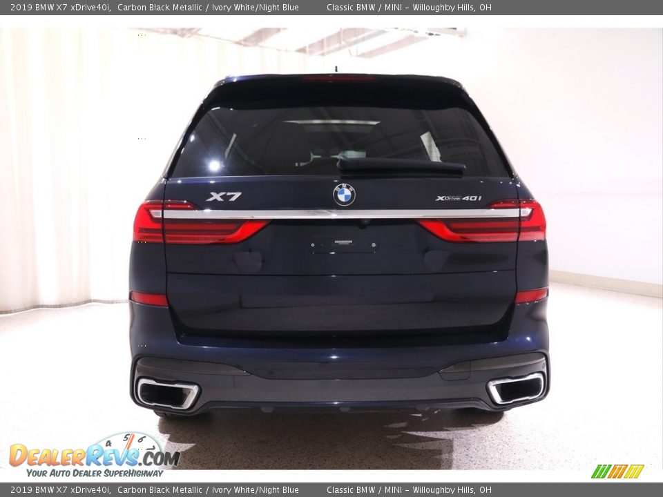 2019 BMW X7 xDrive40i Carbon Black Metallic / Ivory White/Night Blue Photo #23