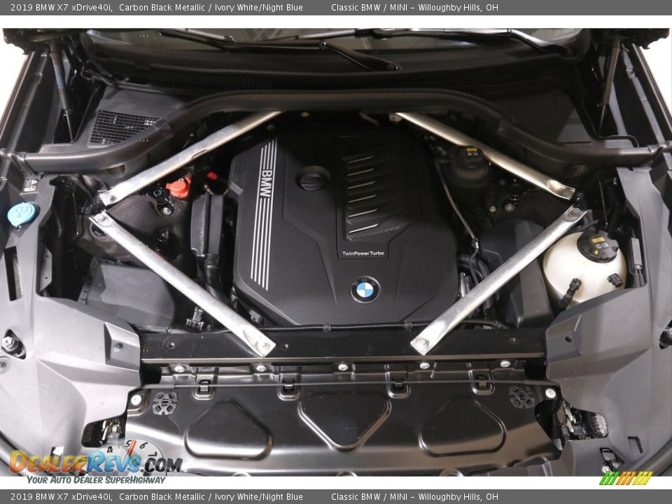 2019 BMW X7 xDrive40i Carbon Black Metallic / Ivory White/Night Blue Photo #24