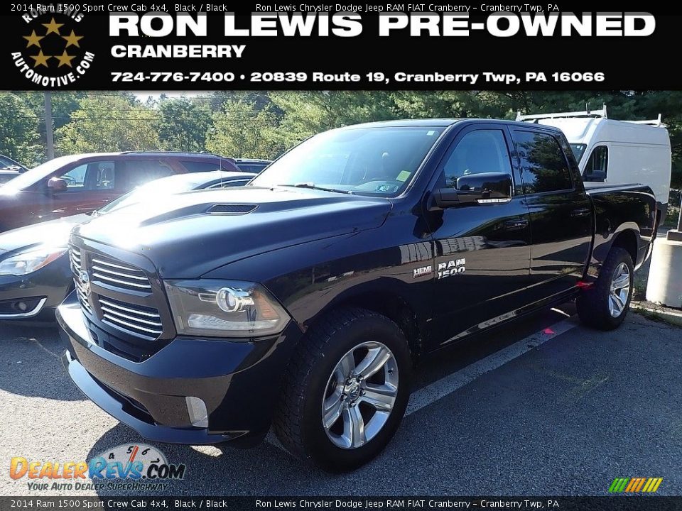 2014 Ram 1500 Sport Crew Cab 4x4 Black / Black Photo #1