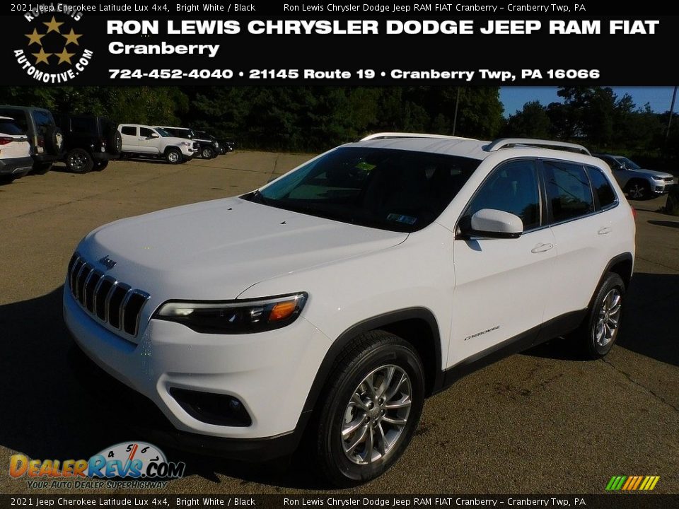 2021 Jeep Cherokee Latitude Lux 4x4 Bright White / Black Photo #1