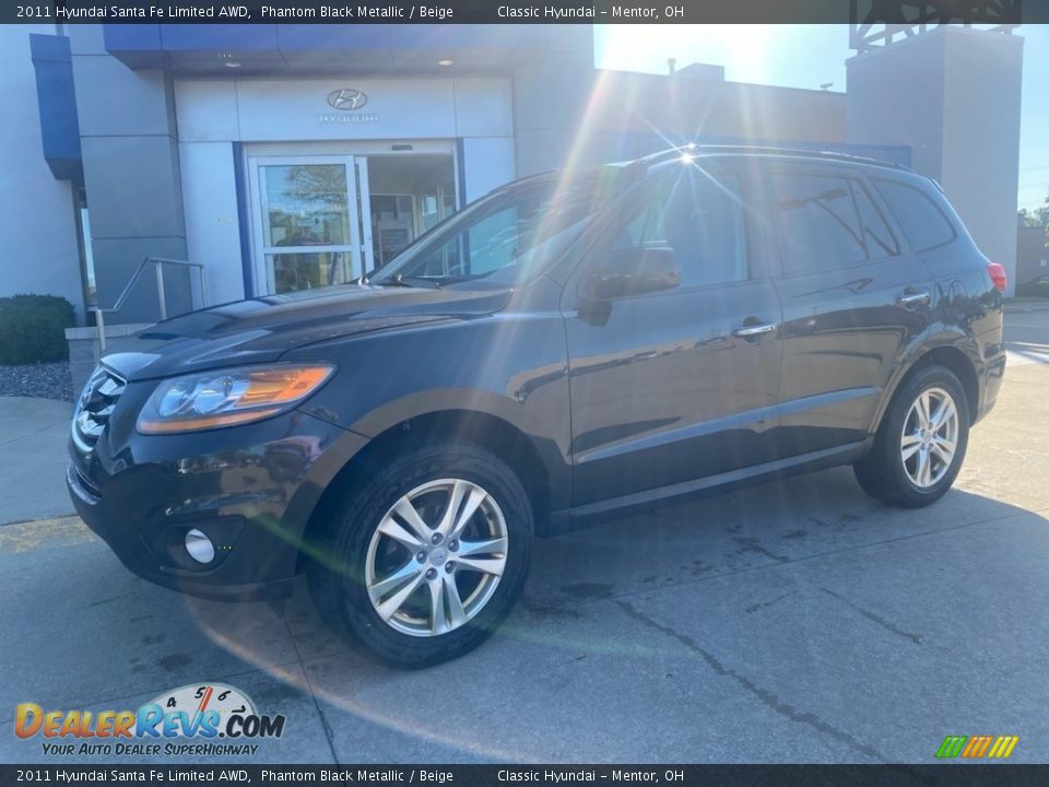 2011 Hyundai Santa Fe Limited AWD Phantom Black Metallic / Beige Photo #1