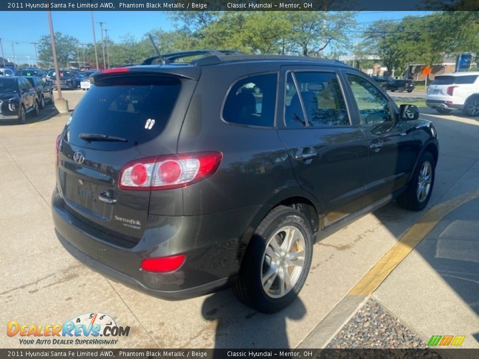 2011 Hyundai Santa Fe Limited AWD Phantom Black Metallic / Beige Photo #2