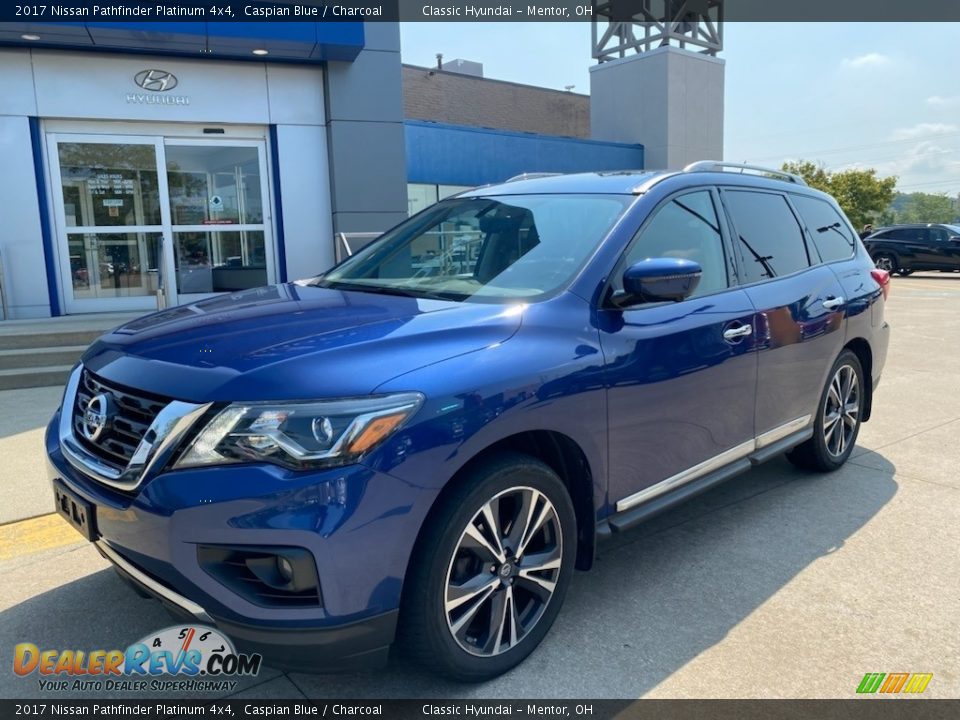 2017 Nissan Pathfinder Platinum 4x4 Caspian Blue / Charcoal Photo #1