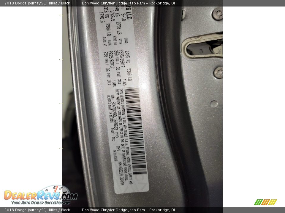 2018 Dodge Journey SE Billet / Black Photo #35
