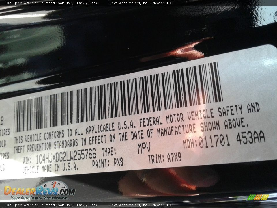 2020 Jeep Wrangler Unlimited Sport 4x4 Black / Black Photo #28