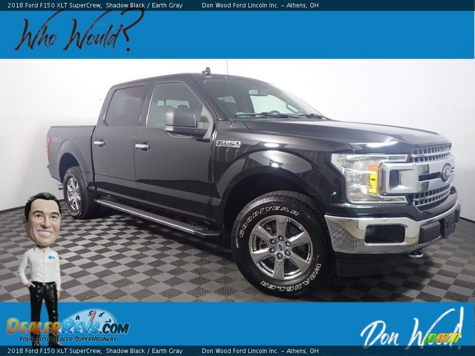 2018 Ford F150 XLT SuperCrew Shadow Black / Earth Gray Photo #1