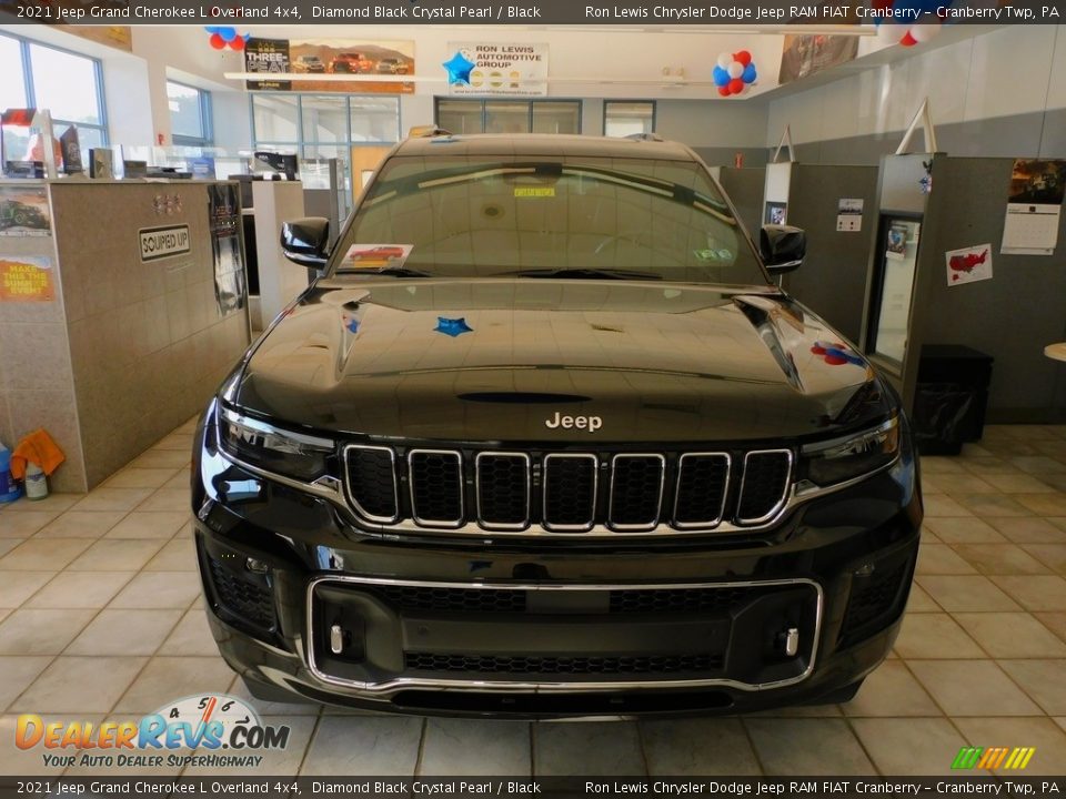 2021 Jeep Grand Cherokee L Overland 4x4 Diamond Black Crystal Pearl / Black Photo #2