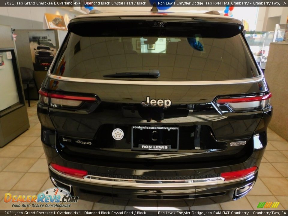2021 Jeep Grand Cherokee L Overland 4x4 Diamond Black Crystal Pearl / Black Photo #6