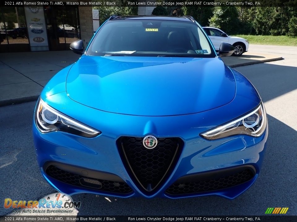 2021 Alfa Romeo Stelvio Ti AWD Misano Blue Metallic / Black Photo #2