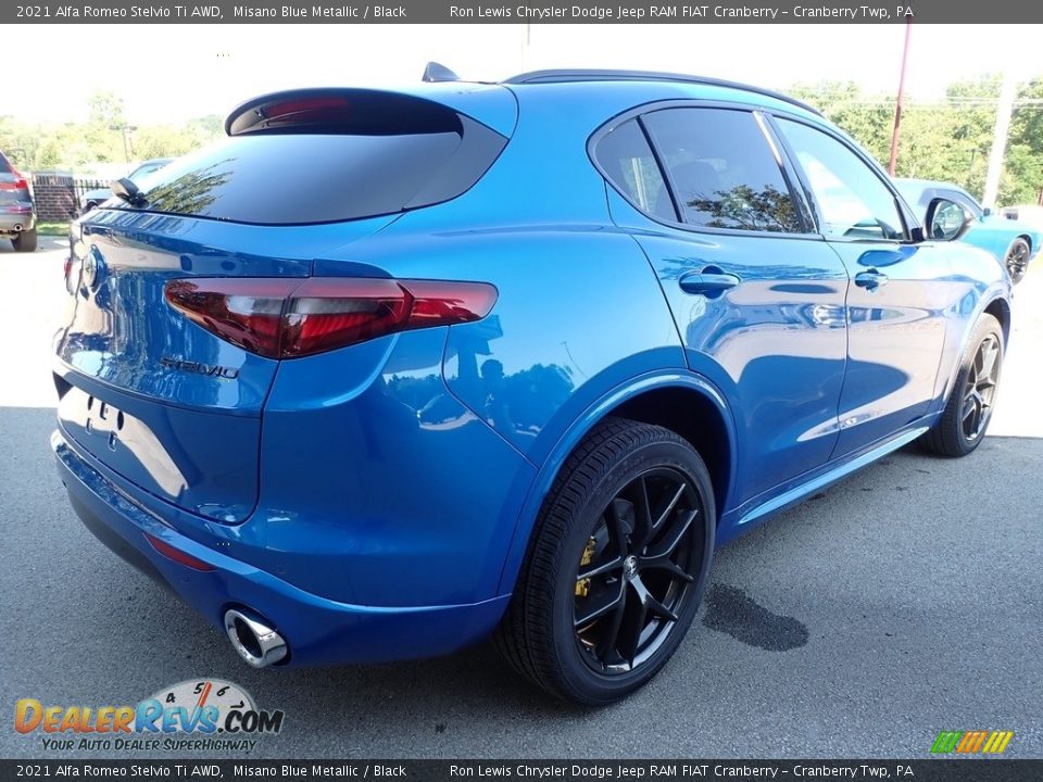 2021 Alfa Romeo Stelvio Ti AWD Misano Blue Metallic / Black Photo #5