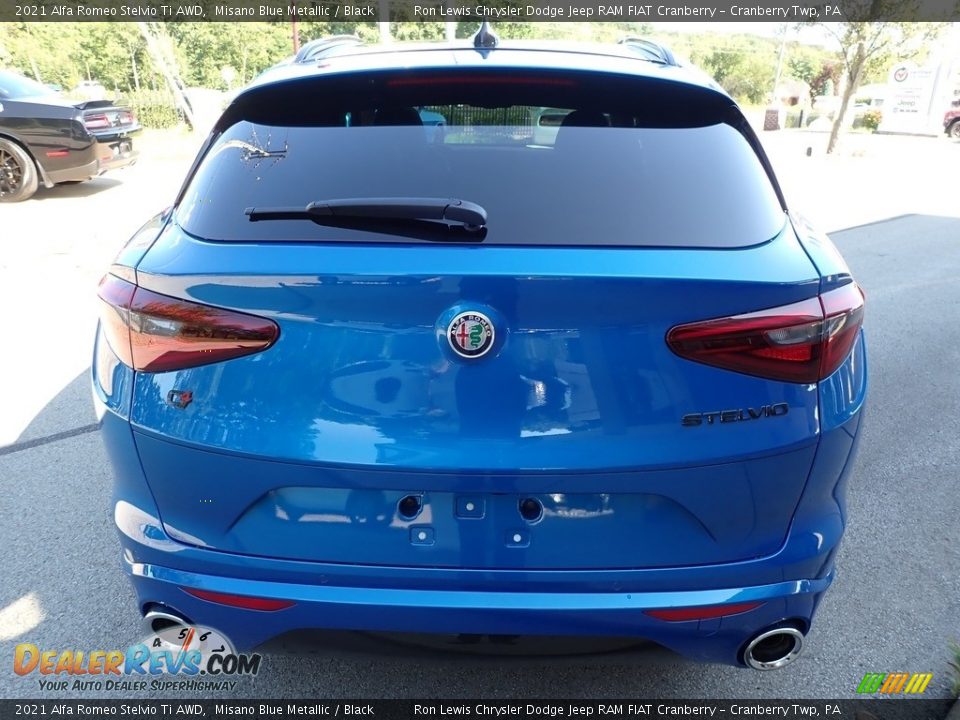 2021 Alfa Romeo Stelvio Ti AWD Misano Blue Metallic / Black Photo #6