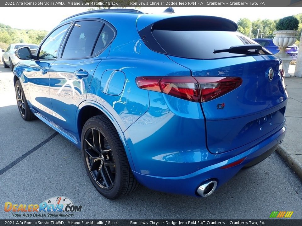 2021 Alfa Romeo Stelvio Ti AWD Misano Blue Metallic / Black Photo #8