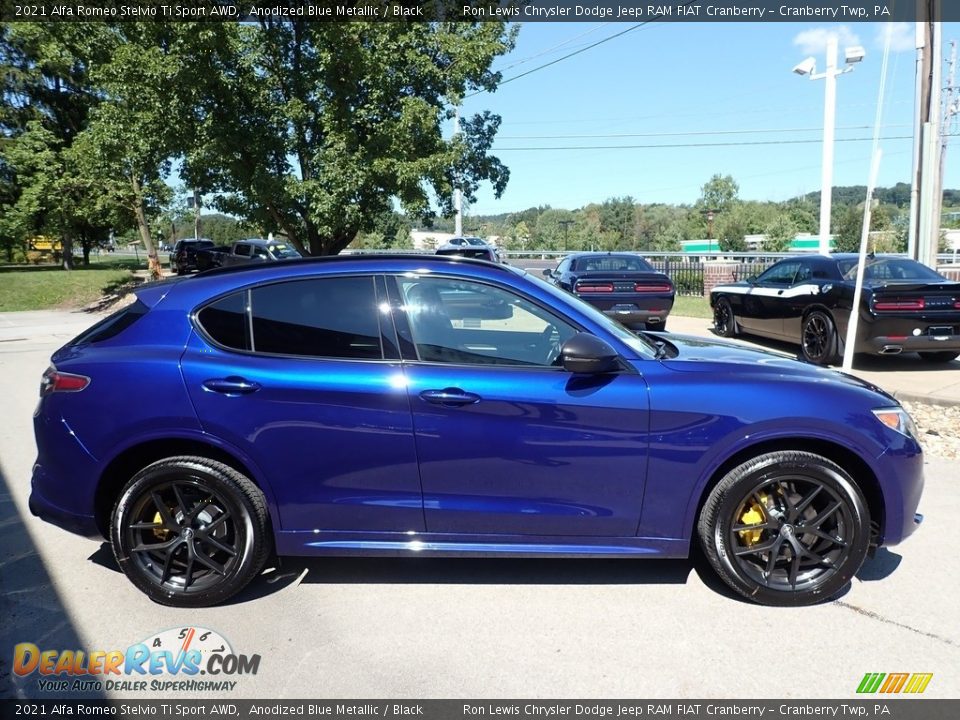 Anodized Blue Metallic 2021 Alfa Romeo Stelvio Ti Sport AWD Photo #4