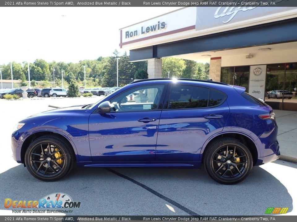 2021 Alfa Romeo Stelvio Ti Sport AWD Anodized Blue Metallic / Black Photo #9