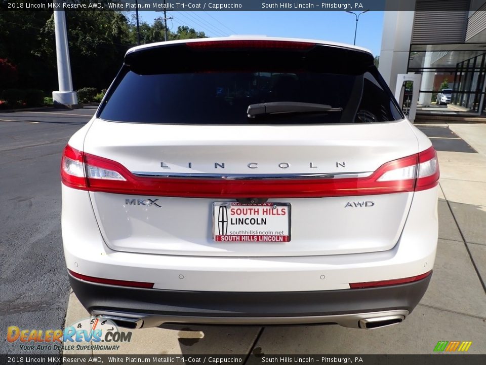 2018 Lincoln MKX Reserve AWD White Platinum Metallic Tri-Coat / Cappuccino Photo #4